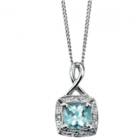 AQUAMARINE AND DIAMOND Necklace